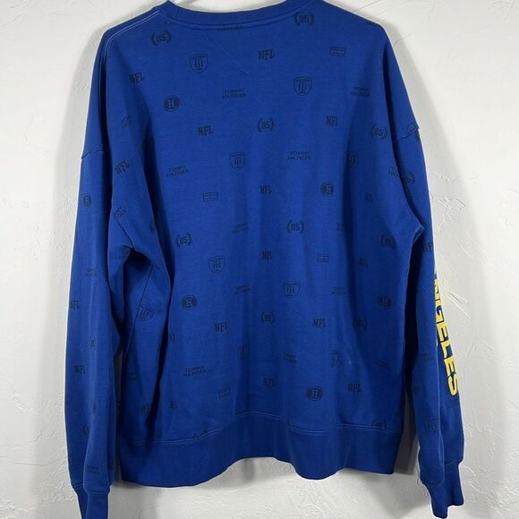 🔥🏈 LOS ANGELES RAMS x TOMMY HILFIGER Colab CREWNECK Sweatshirt Men Sz XL - EUC - Picture 8 of 9